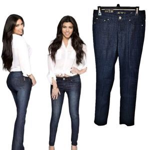 NWT Kim Kardashian Kollection Premium Denim Curvy Skinny Jeans Dark Wash Blue 6